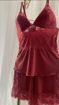 Pijama Microfibra Poliamida vermelho - GL Giovana Lingerie