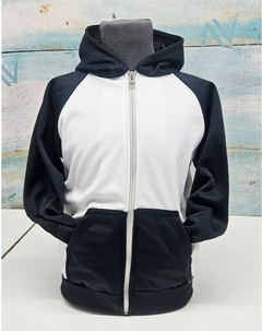 Art. 119 Campera blanca Manga Ranglan Negro