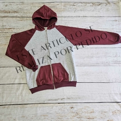 Art. 124 Campera Gris Manga Rangla bordo