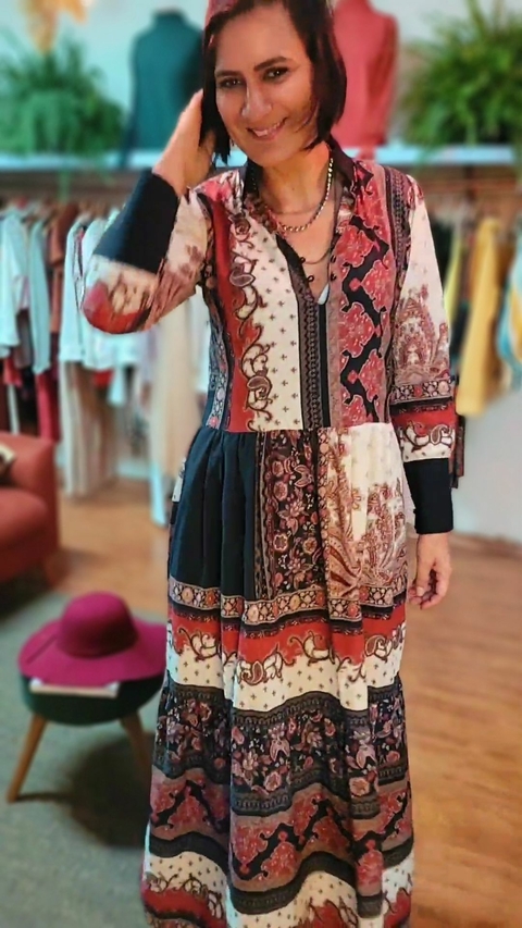 Vestido longo Selma - Comprar em Rose Malveira