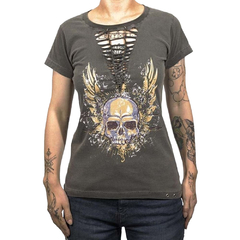 Camiseta HMC Feminina Custom Made (Skull One)