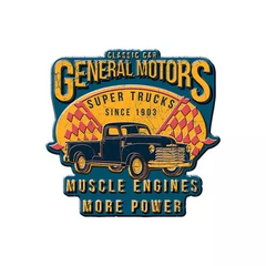 Placa de Decoração Metal General Motors Super Trucks