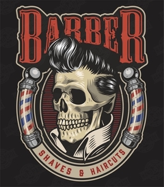 Camiseta HMC Premium (Barber Skull)