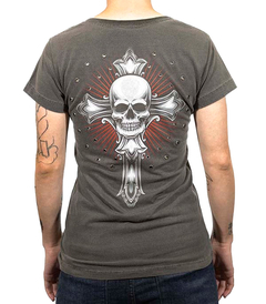 Camiseta HMC Feminina Custom Made (Skull Cross)