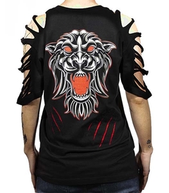 Camiseta HMC Feminina Oversize Custom Made (Tiger Mask)