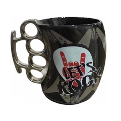 Caneca de Porcelana Let's Rock Soco Inglês 350ml