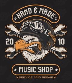 Camiseta HMC Premium (Hand & Made Music Shop Eagle) Rock Wear