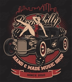 Camiseta HMC Premium (Hand & Made Music Shop Pin Up) Rock Wear