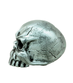 Borboleta para Estante de Prato Caveira Prateada (Silver Skull) 8mm Fêmea Headstyle