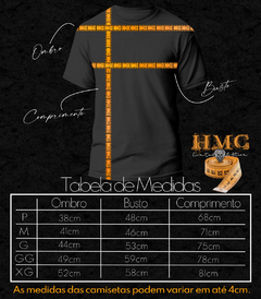 Tabela de Medidas Camiseta