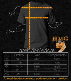 Tabela de Medidas Camisetas HMC