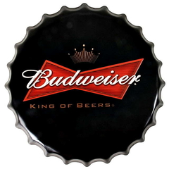 Placa Tampinha de Metal Budweiser