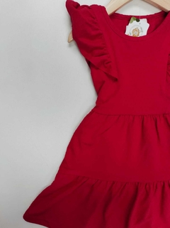 VESTIDO VERMELHO ATEMPORAL COM BABADOS PREMIUM - comprar online