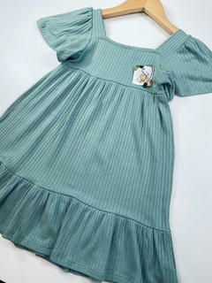 VESTIDO VERDE CANELADO - Mini Look