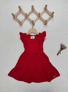 VESTIDO VERMELHO ATEMPORAL COM BABADOS PREMIUM