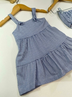 VESTIDO LISTRADO AZUL - Mini Look