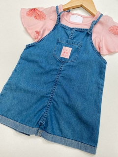 JARDINEIRA JEANS BORBOLETA - Mini Look