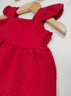 VESTIDO VERMELHO COM ALÇAS EM BABADOS na internet