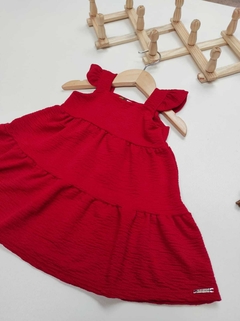 VESTIDO VERMELHO COM ALÇAS EM BABADOS - Mini Look