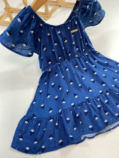 VESTIDO VISCOLINHO AZUL - comprar online