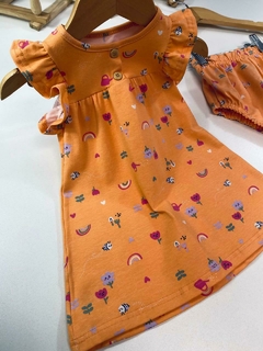 VESTIDO FLORZINHAS LARANJA MALWEE - comprar online