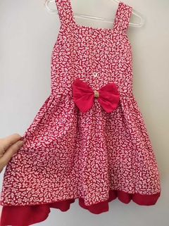 VESTIDO FORRADO FLORAL VERMELHO