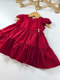 VESTIDO VERMELHO EM TRICOLINE na internet