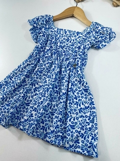 VESTIDO FLORIDO AZUL - Mini Look