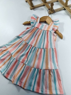 VESTIDO LISTRADO COLORIDO - Mini Look