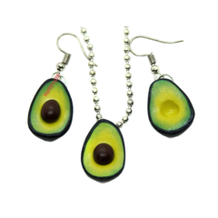 Juego Collar y Aretes Aguacates