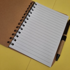 CADERNO KRAFT C/ BLOCO ADESIVO+REGUA+CADERNO - Tem de Tudo Papelaria