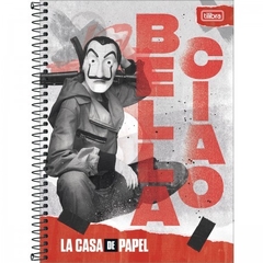 CADERNO LA CASA DE PAPEL 1 MATÉRIA ESPIRAL UNIV 80 FLS TILIBRA - Tem de Tudo Papelaria