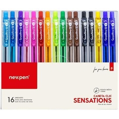 CANETA CLIC SENSATIONS 16 CORES 1.0 NEWPEN