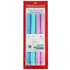 KIT CANETA FINE PEN 0.4MM TOM PASTEL FABER-CASTELL