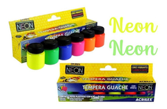 TINTA GUACHE NEON 6 CORES C/15ML ACRILEX - comprar online