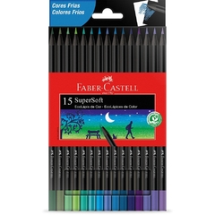 LAPIS COR 15 CORES FRIAS SUPER SOFT FABER-CASTELL