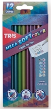 LÁPIS COR TONS METÁLICOS MEGA SOFT TRIS C/12 CORES