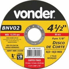 DISCO CORTE 115,0X1,0X22,23 BNV02 VONDER