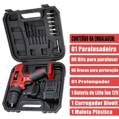 PARAFUSADEIRA/FURADEIRA COM IMPACTO 12V 13PCS - PFW012I - WORKER na internet