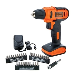 PARAFUSADEIRA/FURADEIRA 3/8 12V COM ACESSÓRIOS E MALETA LD12SC-BR BLACK & DECKER