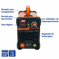 INVERSORA PARA SOLDA 250A - 220V - INTECH SMI250