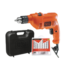 KIT FURADEIRA DE IMPACTO 3/8(10MM) 560W COM MALETA E 9 BROCAS TM500KB9B2 BLACK & DECKER