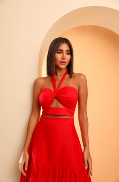 Vestido Longuete Multiformas Vermelho - Lory Store