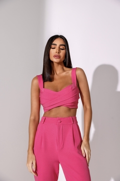 Conjunto Calça e Cropped Rosa - loja online