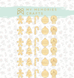 Kit com 2 Unidades - Madeira Adesivada - Coleção Minhas Memórias de Natal - My Memories Crafts - MMCMMN-10
