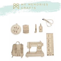 Kit com 3 Unidades - Madeira Adesivada - My Memories Crafts - Coleção My Crafts - MMCMC2-10