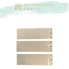 Kit com 3 Unidades - Mini Réguas Adesivadas Transparentes - My Memories Crafts - Coleção My Crafts - MMCMC2-13