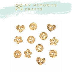 Kit com 3 Unidades - Botões em Cortiça Adesiva - My Memories Crafts - Coleção My Crafts - MMCMC2-15