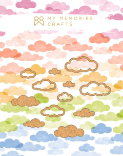 Kit com 3 Unidades - Coleção Minhas Cores - Kit de Nuvens de Cortiça - My Memories Crafts - MMCMCS-14