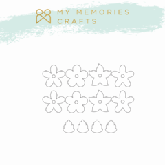 Kit com 3 Unidades - Acrílicos Adesivados - My Memories Crafts - Coleção My Little Big Love - MMCMLB-13